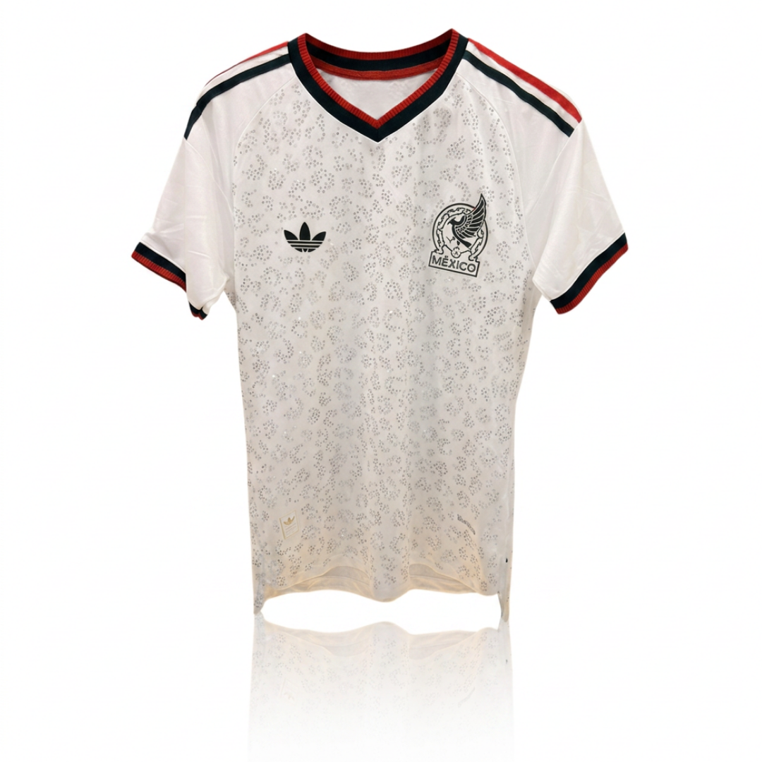 Jersey Blanco Selección Nacional Mujer  Version Jugador Animal Print  Brillos