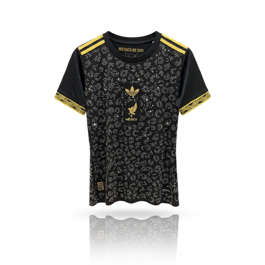 Jersey Negra  Selección Nacional Mujer Brillos Animal Print