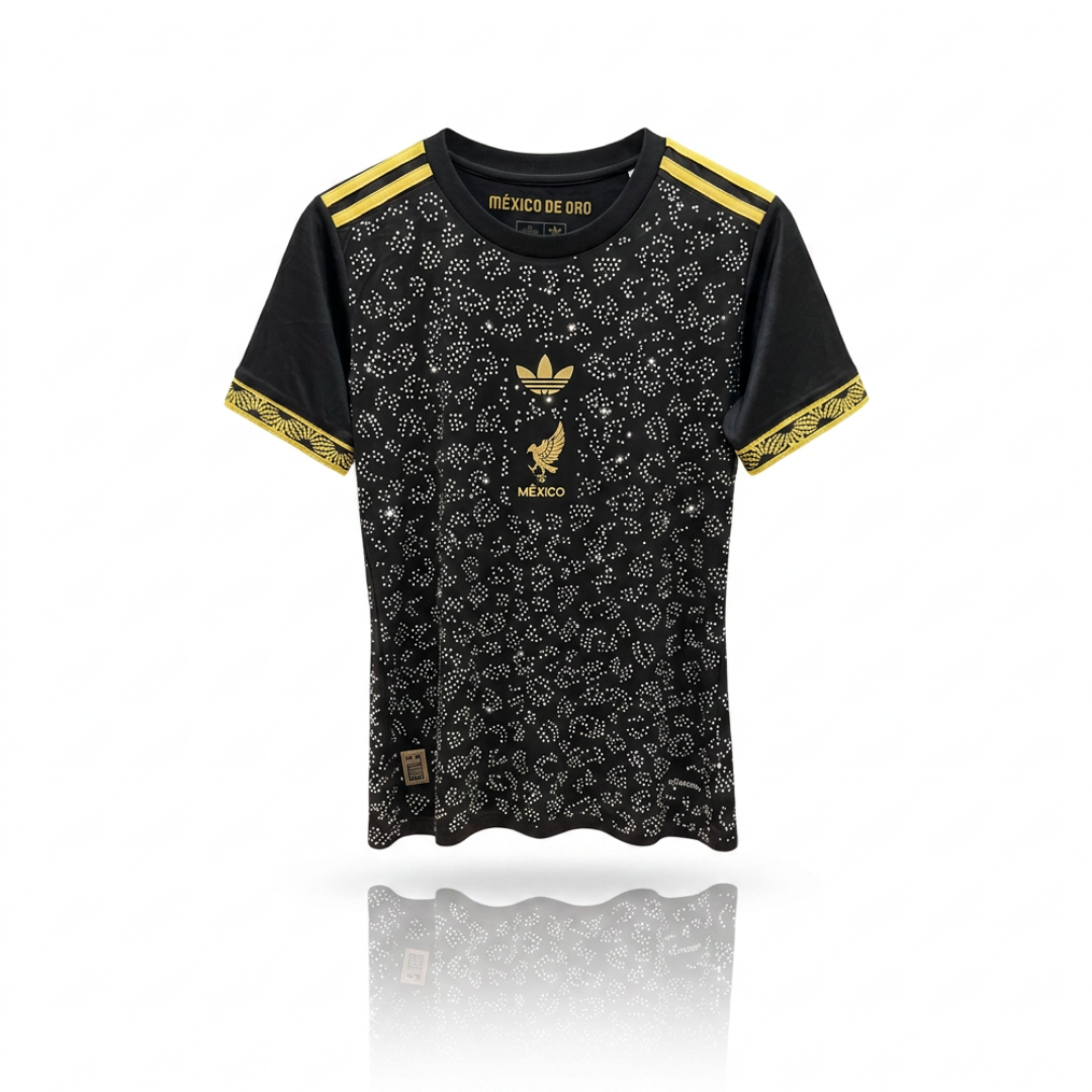 Jersey Negra  Selección Nacional Mujer Brillos Animal Print