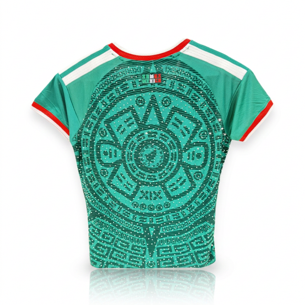 Jersey Verde Selección Nacional Mujer Slim Fit  Version Jugador Lluvia Brillos