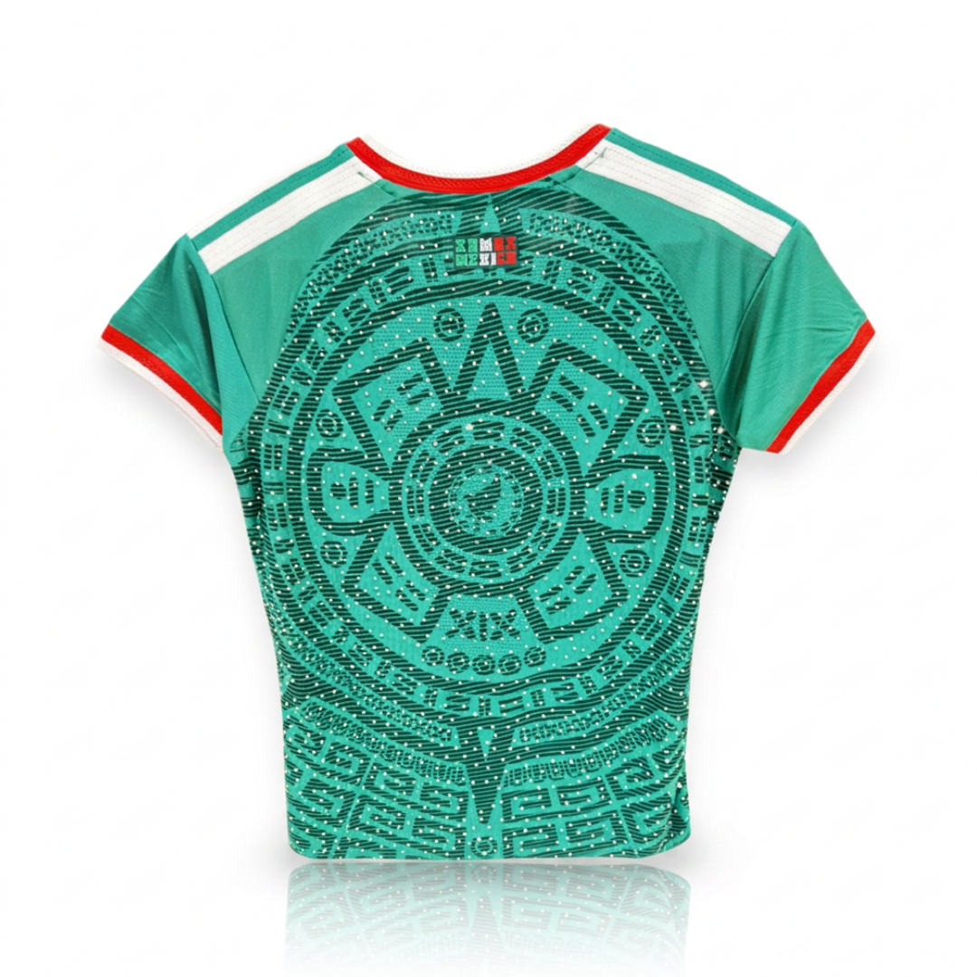 Jersey Verde Selección Nacional Mujer Slim Fit  Version Jugador Lluvia Brillos