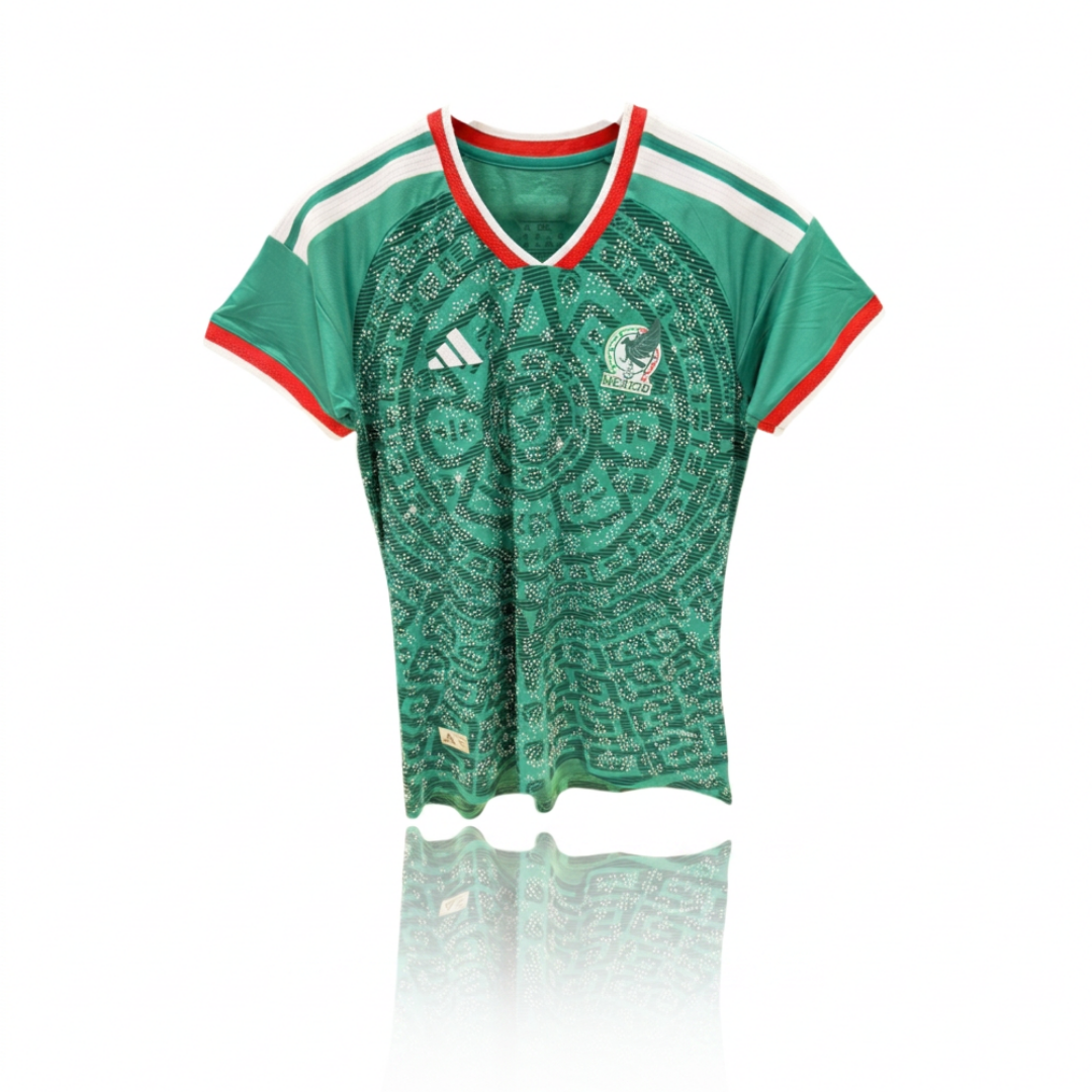 Jersey Verde Selección Nacional Mujer Slim Fit Version Jugador Brillos Animal Print